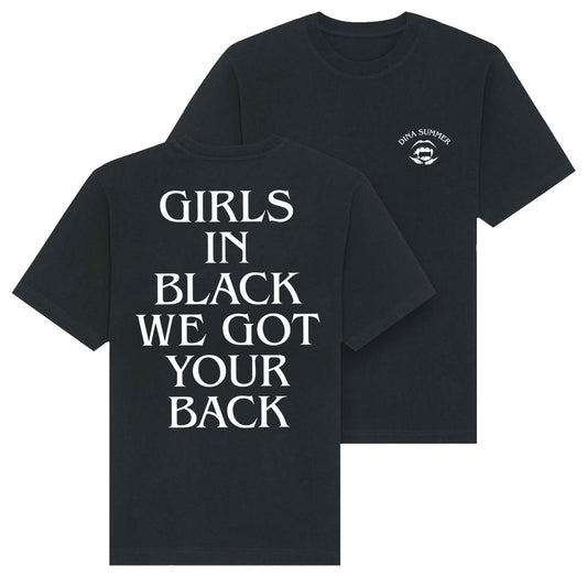 Dina Summer Girls In Black T-Shirt Black (Design 2)