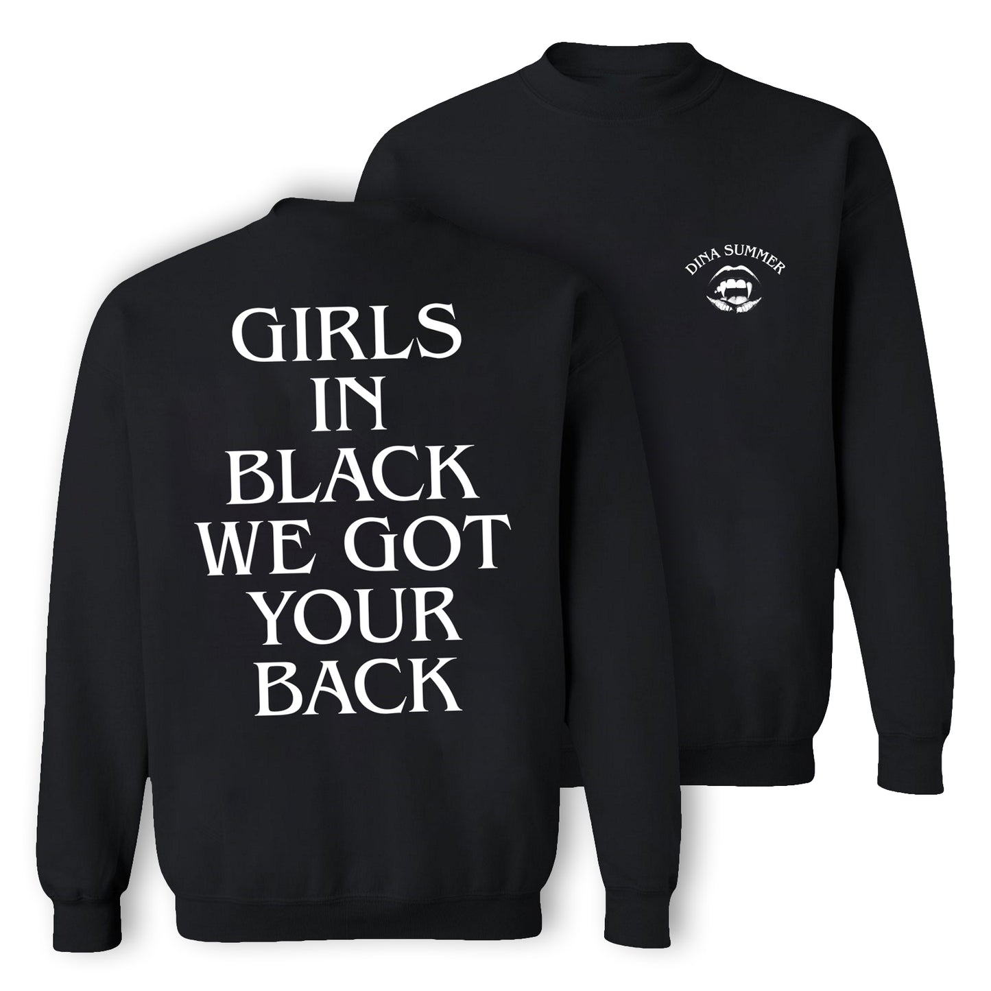 Dina Summer Girls In Black Sweatshirt Black (Design 2)