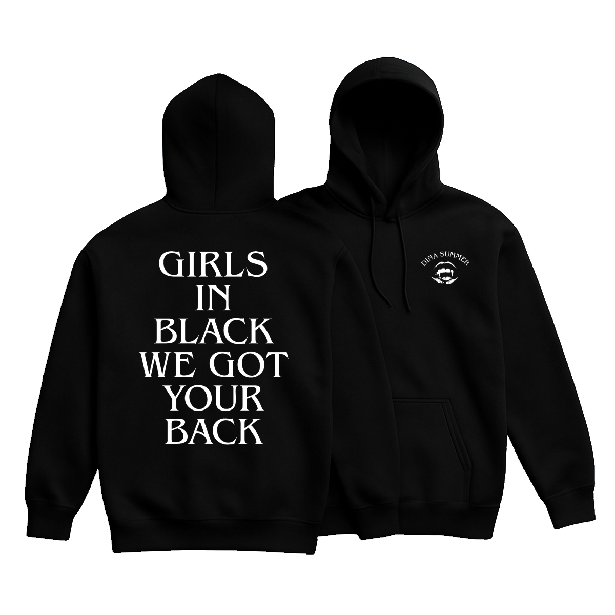 Dina Summer Girls In Black Hoodie Black (Design 2)