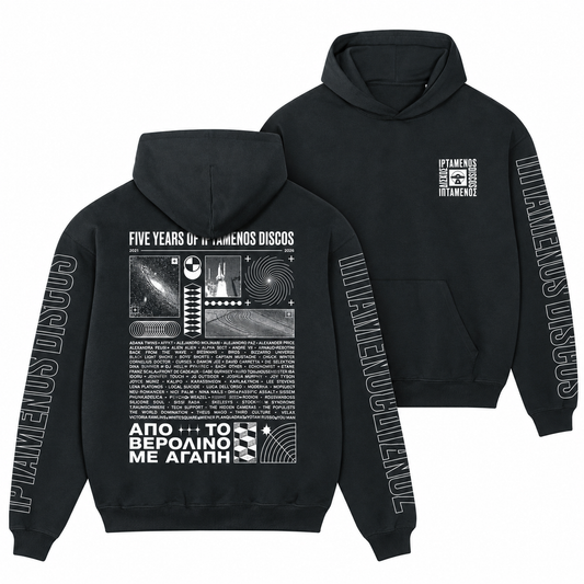 Iptamenos Discos Five Year Anniversary Hoodie Black