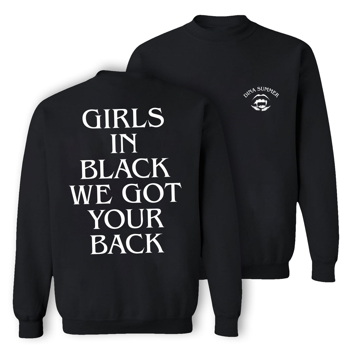 Dina Summer Girls In Black Sweatshirt Black (Design 2)