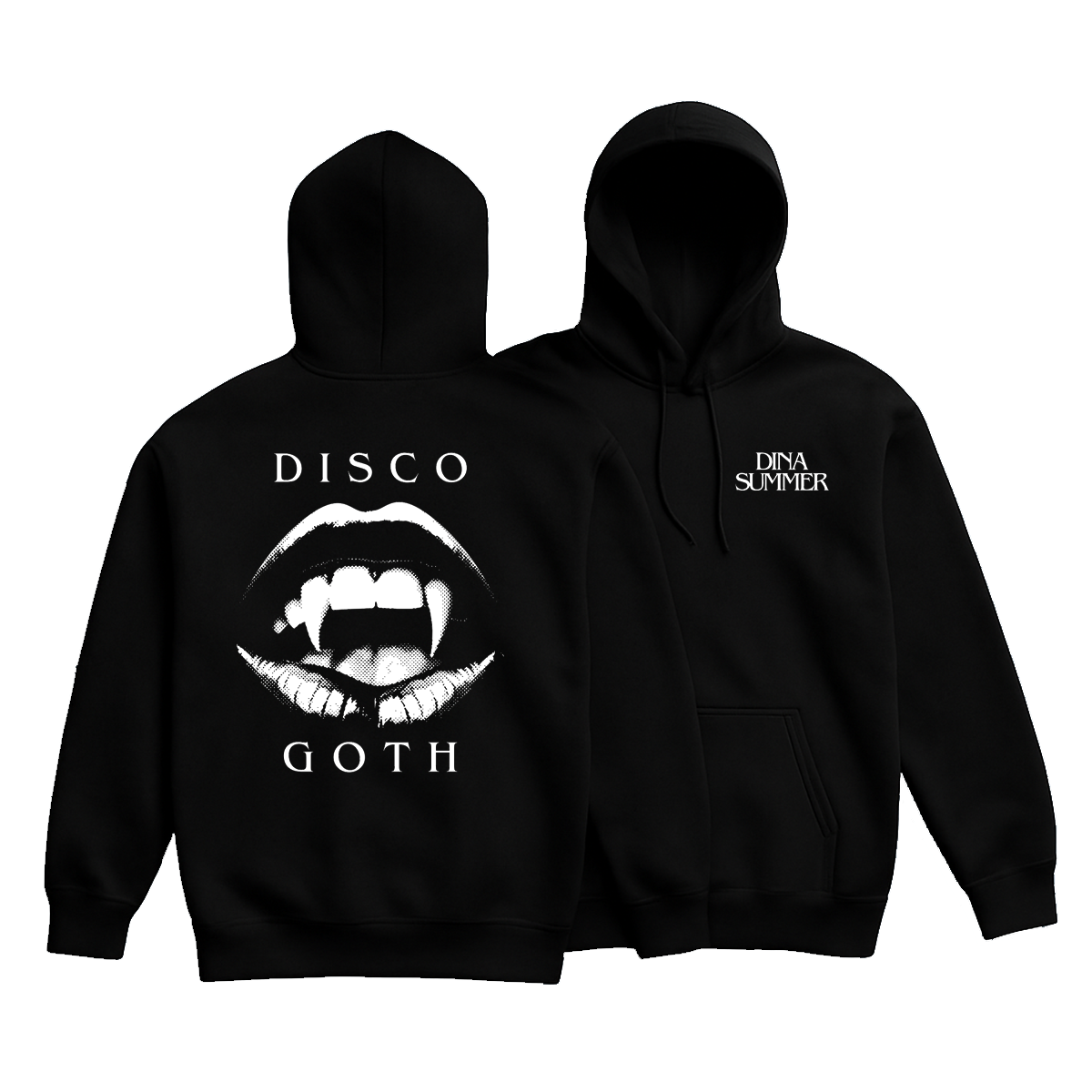 Dina Summer Disco Goth Hoodie Black (Design 1)