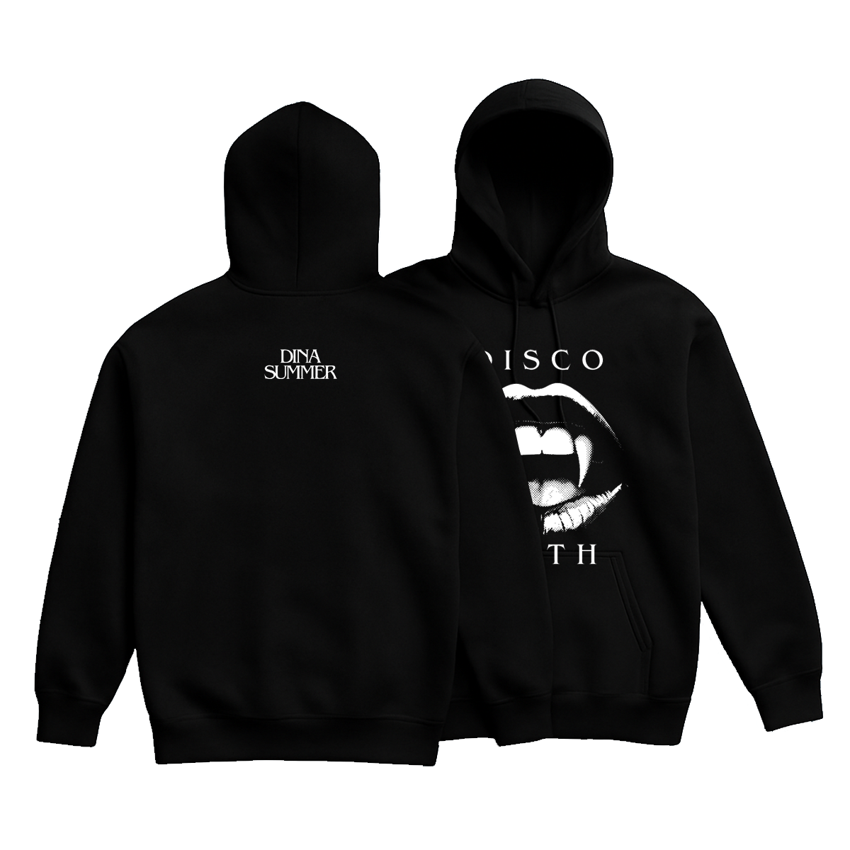 Dina Summer Fangs Hoodie Black (Design 4)