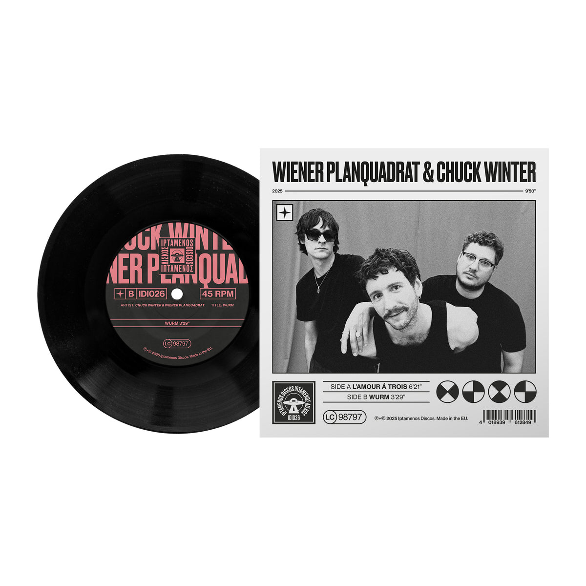 Wiener Planquadrat & Chuck Winter - L'Amour Á Trois / Wurm (IDI026) Black 7"