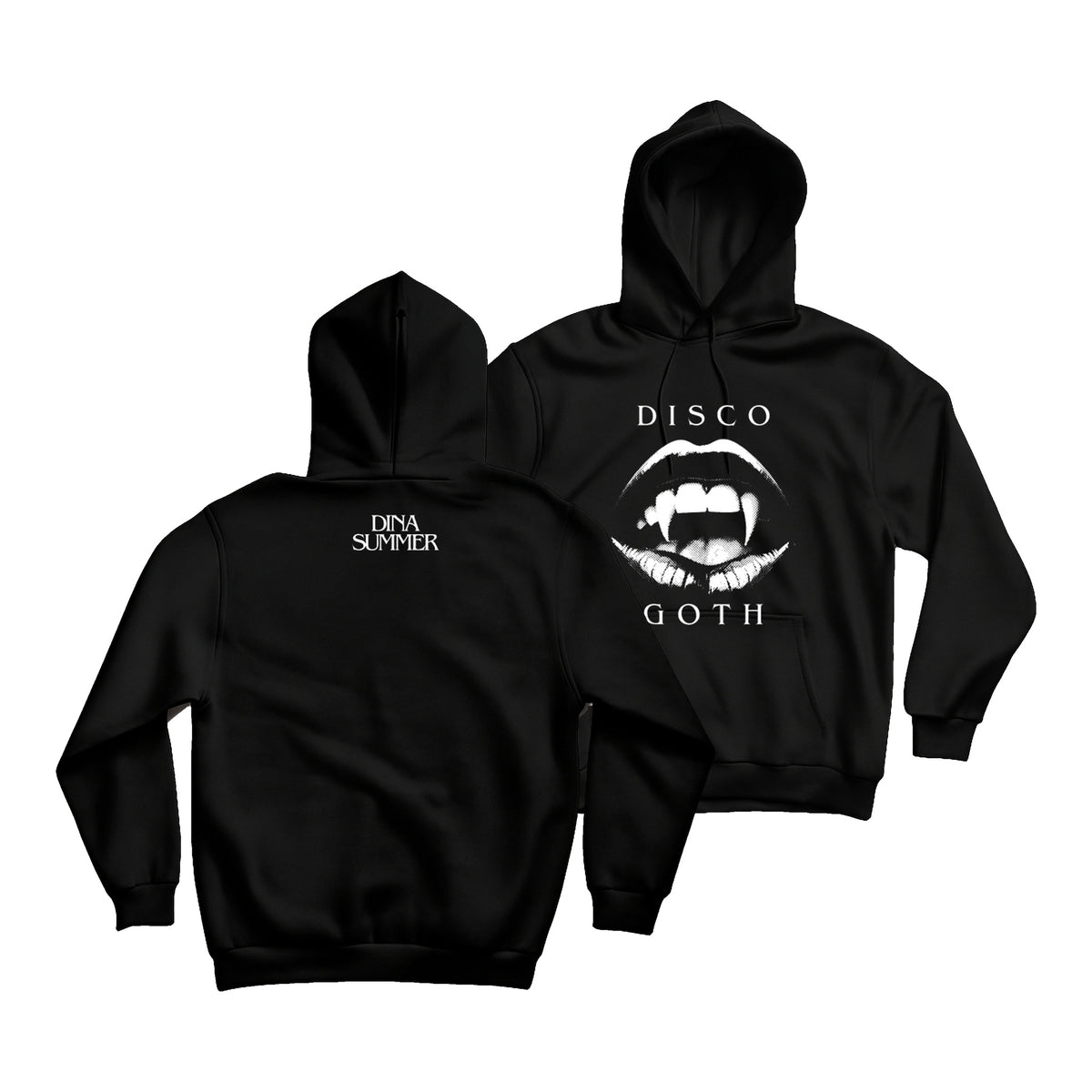 Dina Summer Fangs Hoodie Black (Design 4)