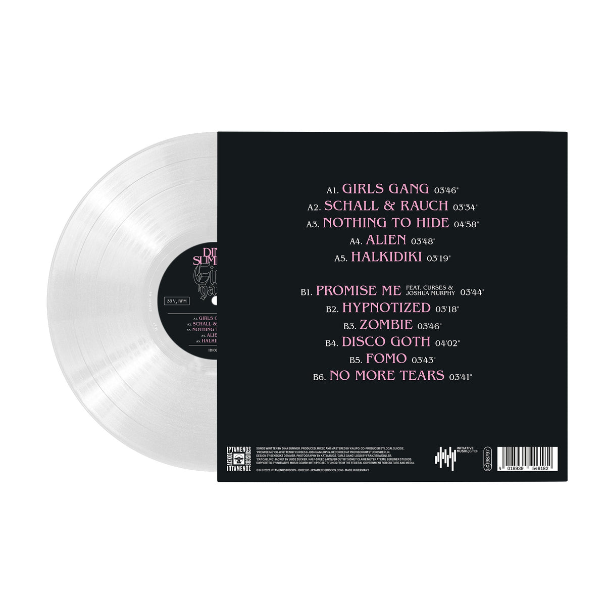 Dina Summer - Girls Gang - Deluxe Edition (IDI021LPX) White LP + Black 12" Bundle