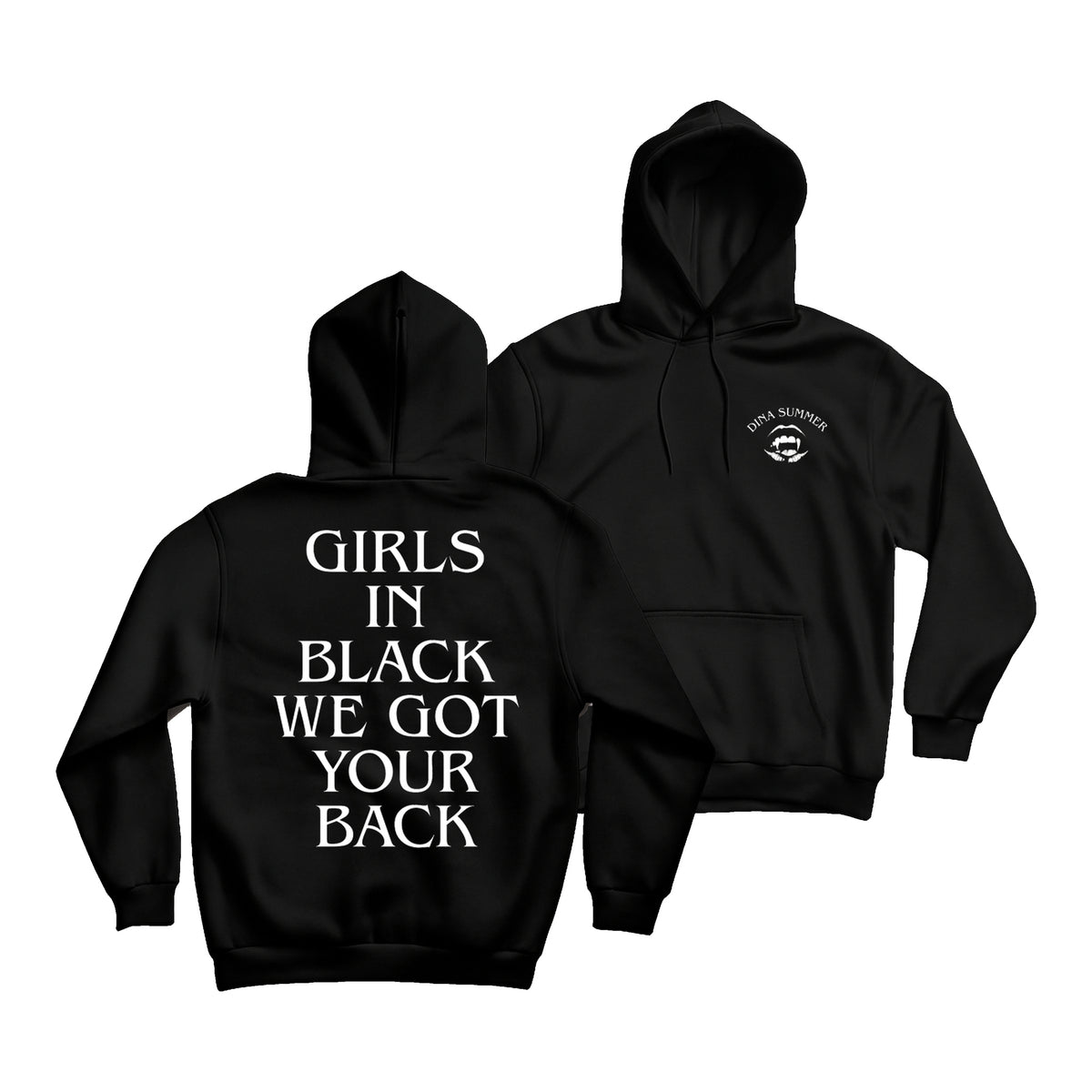 Dina Summer Girls In Black Hoodie Black (Design 2)