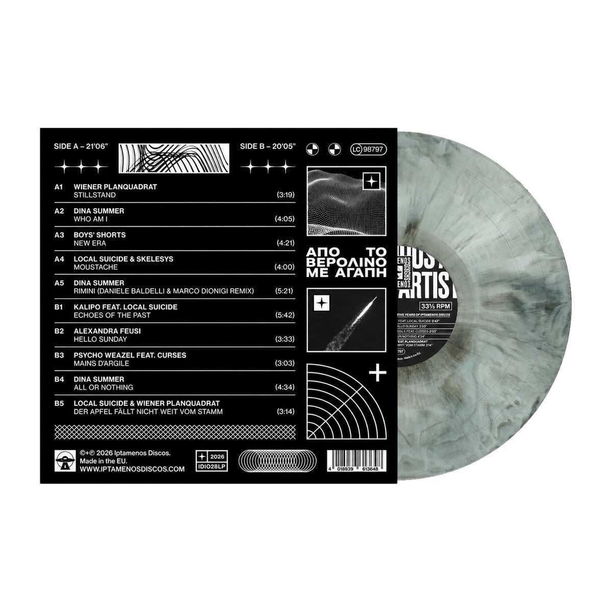 Various Artists - Five Years Of Iptamenos Discos (IDI028LP) Black/White Marbled LP