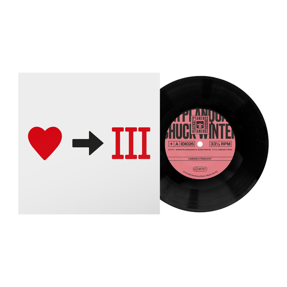 Wiener Planquadrat & Chuck Winter - L'Amour Á Trois / Wurm (IDI026) Black 7"